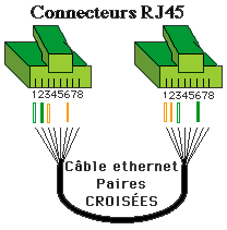 Cble RJ45 crois (10 base T et 100 base T)